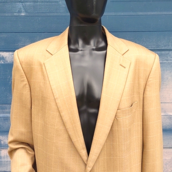 Alan Flusser MEN'S Silk & Worsted Wool Luxury Blend Window Paigne Blazer - Picture 12 of 17